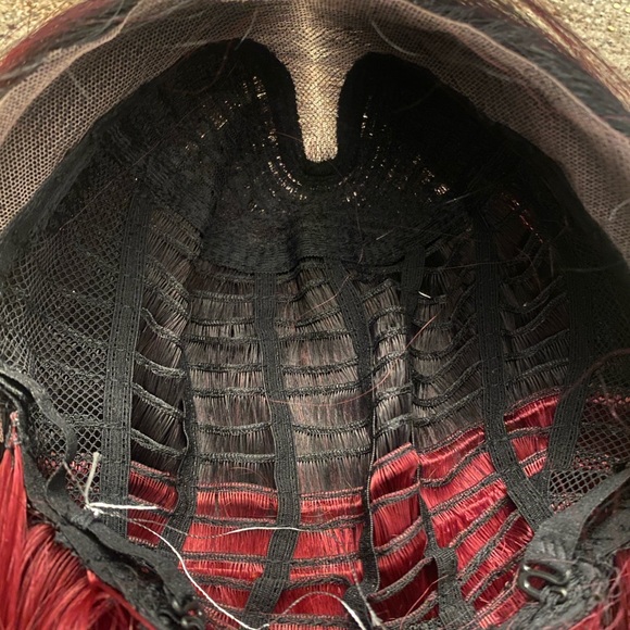 Brand new bright red-plum synthetic wig by SIS wigs - Picture 5 of 7